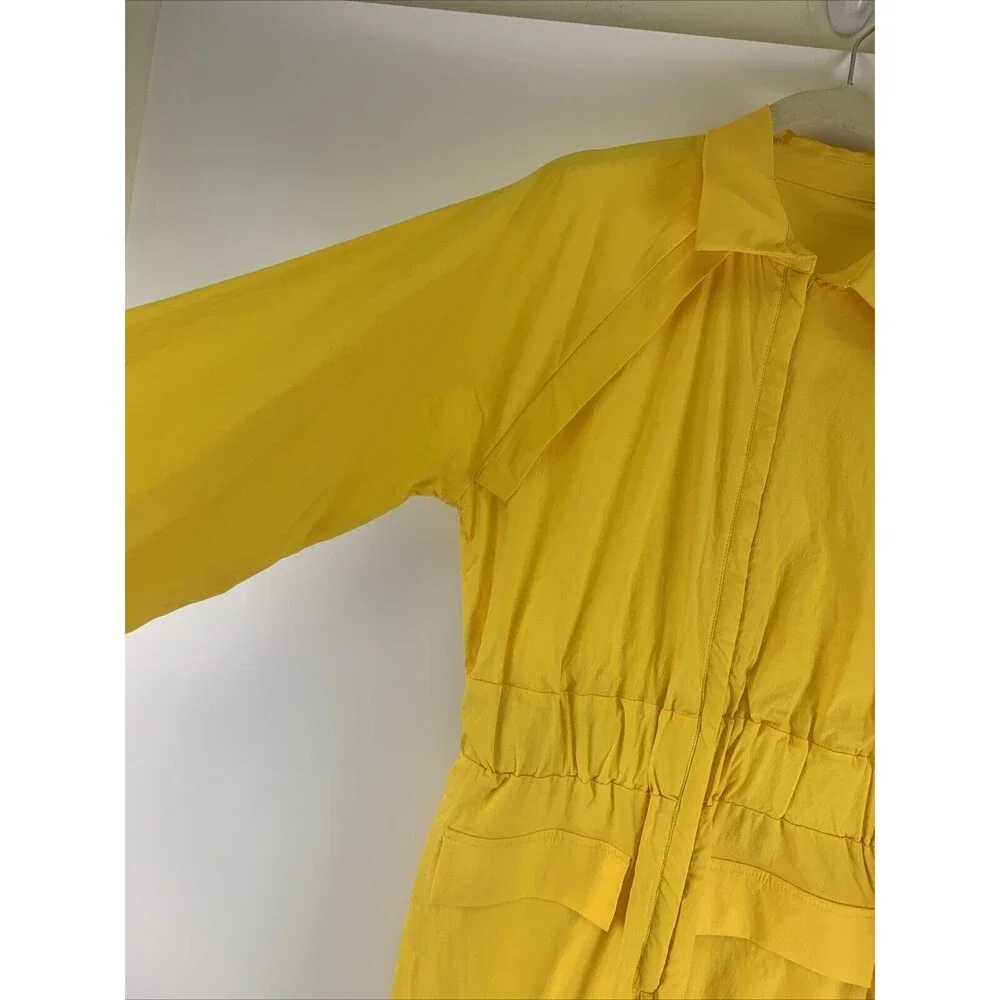 April O’Neil TMNT Costume Yellow Jumpsuit Zip Long Sleeve Stretch Womens Small - Picture 2 of 11